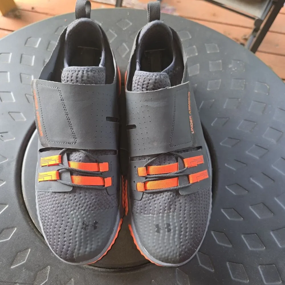 Under Armour Men's Training Team Architech Gray Orange Training Shoes Sz 13